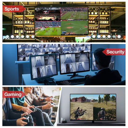 Expert Connect 4 Ports Quad HDMI Multi-Viewer/Screen Divider/Switch | 1080p @ 60Hz | 5 Viewing Modes